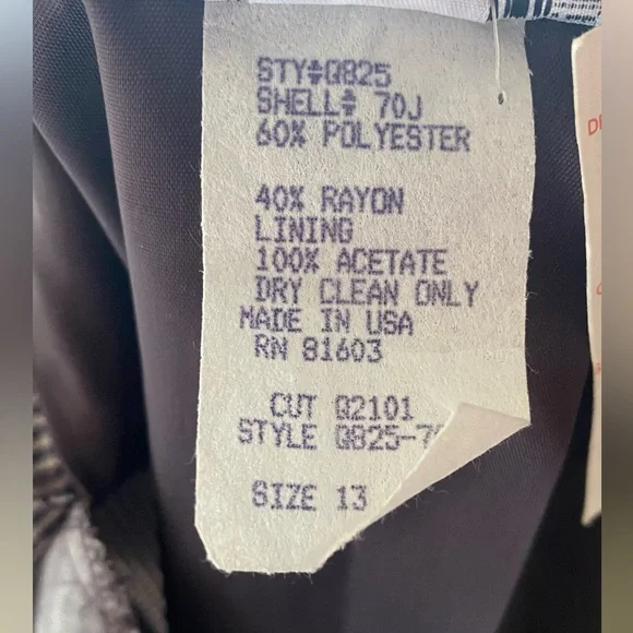 VTG LA Belle Plaid 2 Piece Set, Mauve Purple, Pant size 11, Top Size 13. - Picture 8 of 10